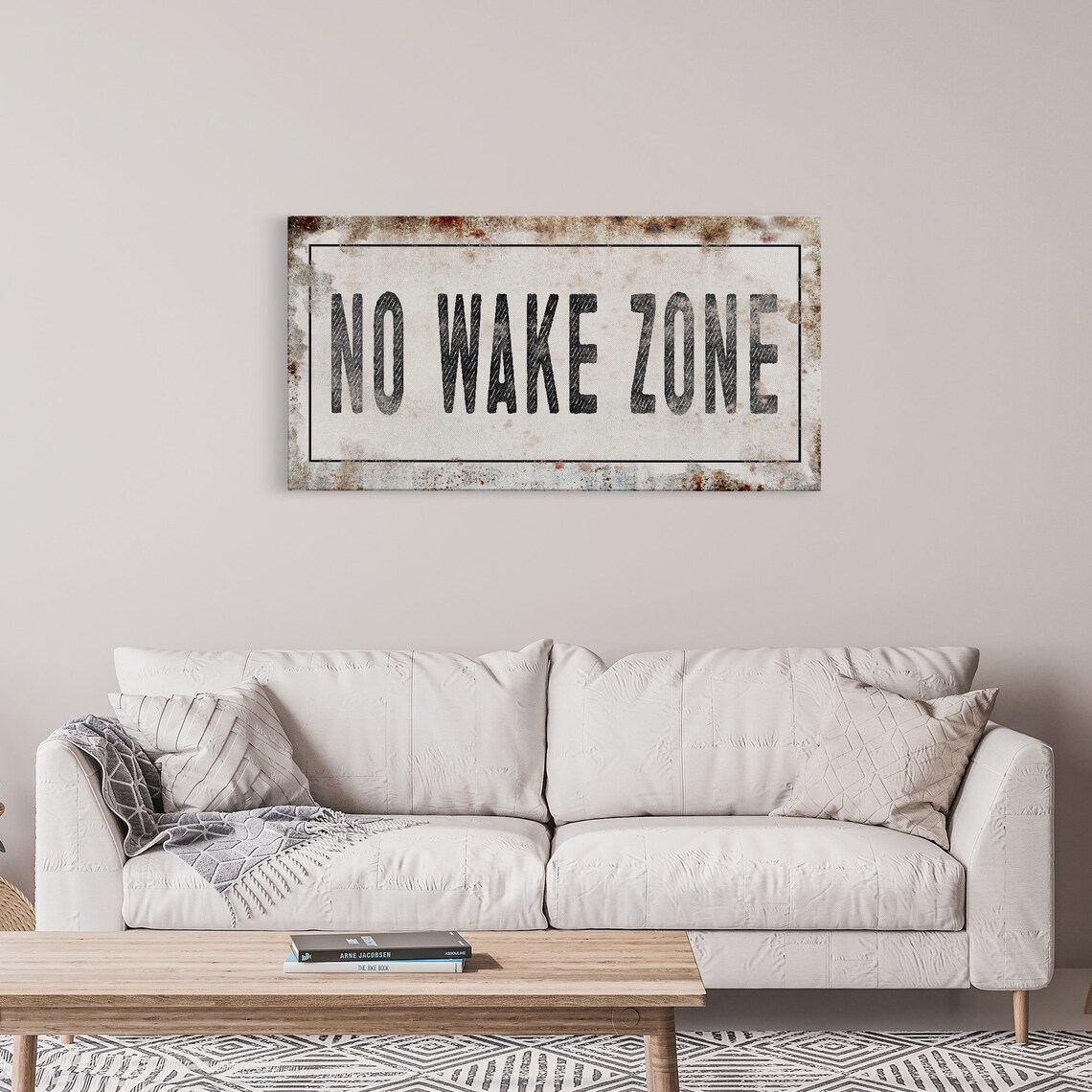 No Wake Zone Rustic Lakehouse Sign Art Print - Image 5