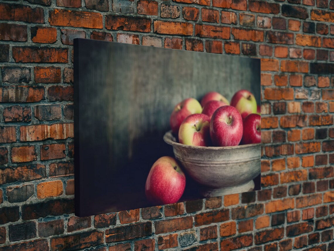 Apples in a Rustic Bowl, Farmhouse Kitchen Art Print - Image 3