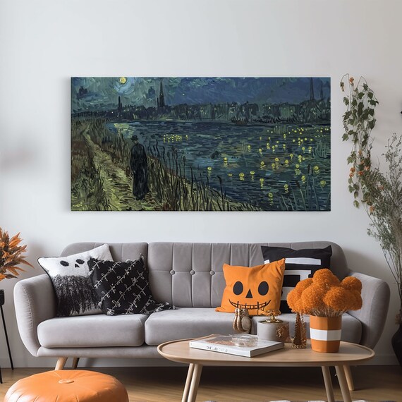 London at Midnight, Van Gogh-Inspired Art Print