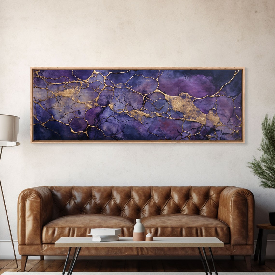 Purple Gold Marble Abstract Textured Modern Luxury Wall Art Print - Image 6