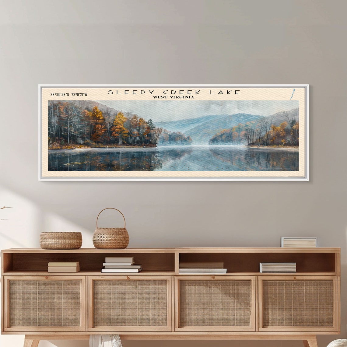 Sleepy Creek Lake West Virginia Autumn Forest Reflection Travel Poster - Image 5