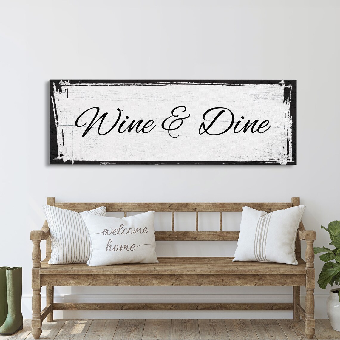Wine And Dine Sign, Kitchen Wall Art Print - Image 2