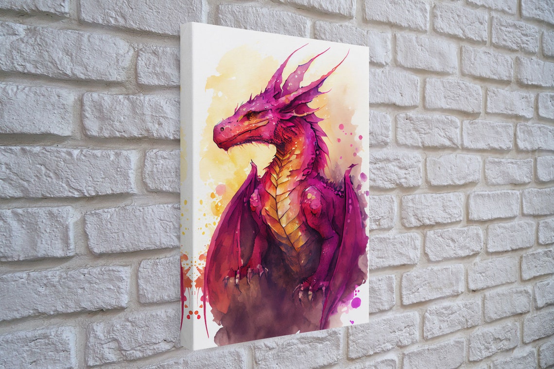 Watercolor Dragon Art Print - Image 4