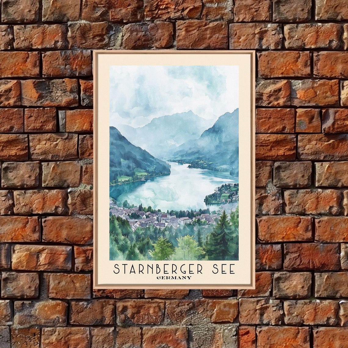 Starnberger See Germany Alpine Lake Misty Mountains Evergreen Poster - Image 5