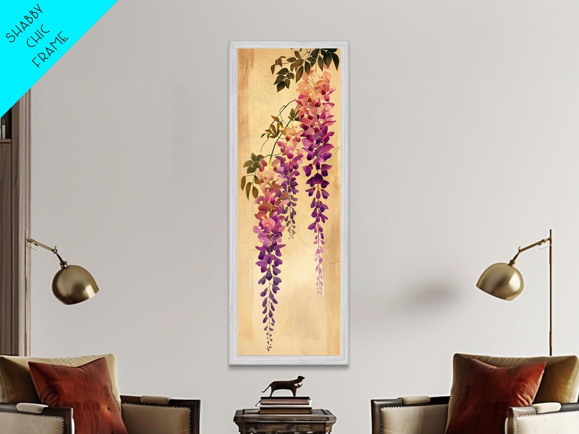 Hanging Wisteria Flowers Purple Japanese Bloom Branches Art Poster - Image 2
