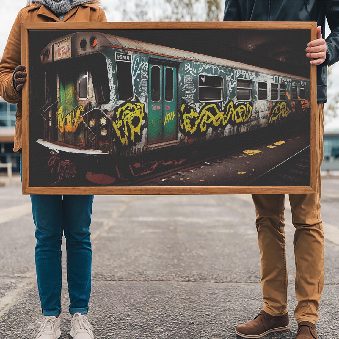 Graffiti Subway Car Wall Art Print, Unique Decor - Image 3