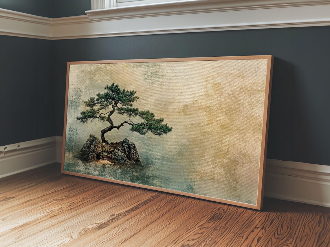 Japanese Pine Tree Zen Minimalist Nature Wabi Sabi Rustic Wall Art Poster - Image 5