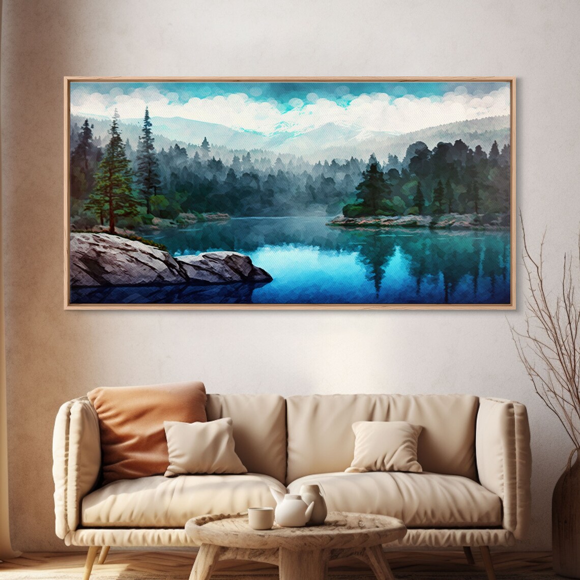 Blue Lake, Oregon Landscape Art Print, Guest Room - Image 4