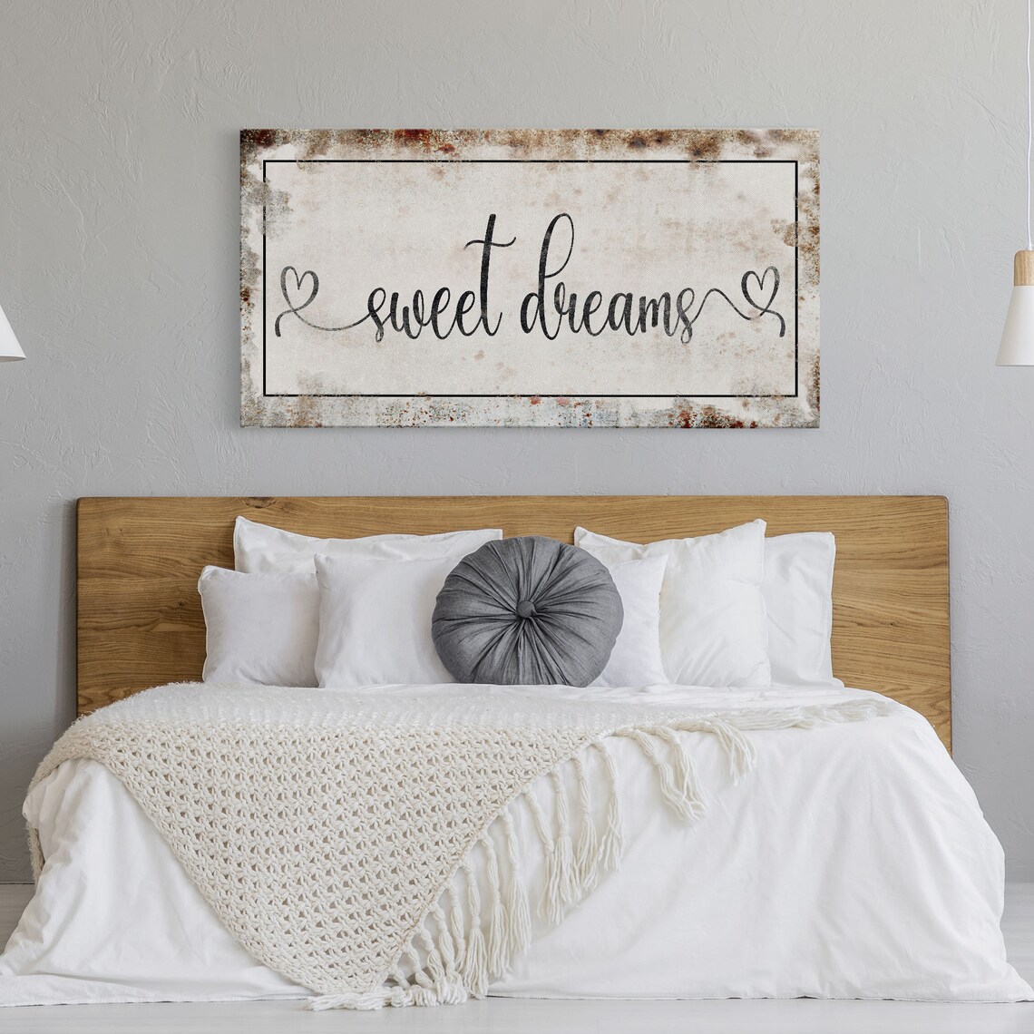 Sweet Dreams Bedroom Sign, Distressed Wall Art Print - Image 5