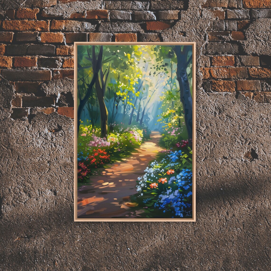 Springtime Path Through An Enchanted Forest Art Print Framed Print Enchanting Scenary Oil Painting Print Cottagecore Aesthetic - Image 5