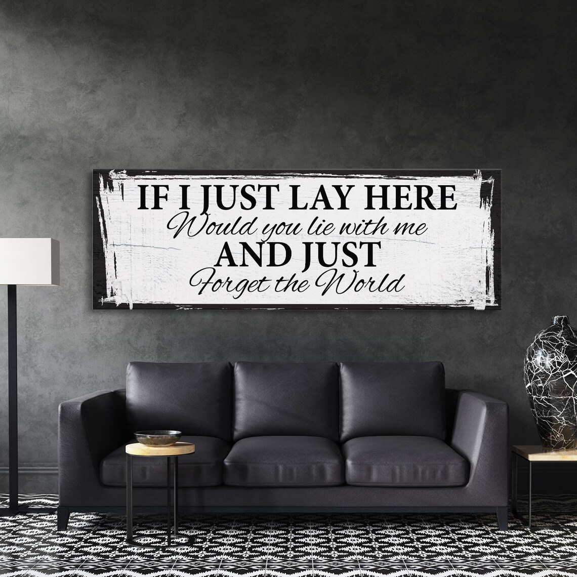 If I Lay Here Bedroom Sign, Above Bed Wall Art Print - Image 2