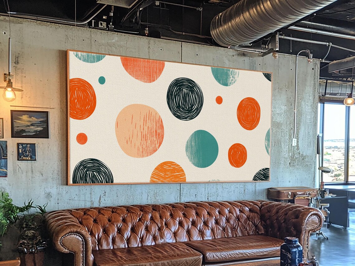 Mid Century Modern Dots, Retro 90s Style Art Print - Image 2