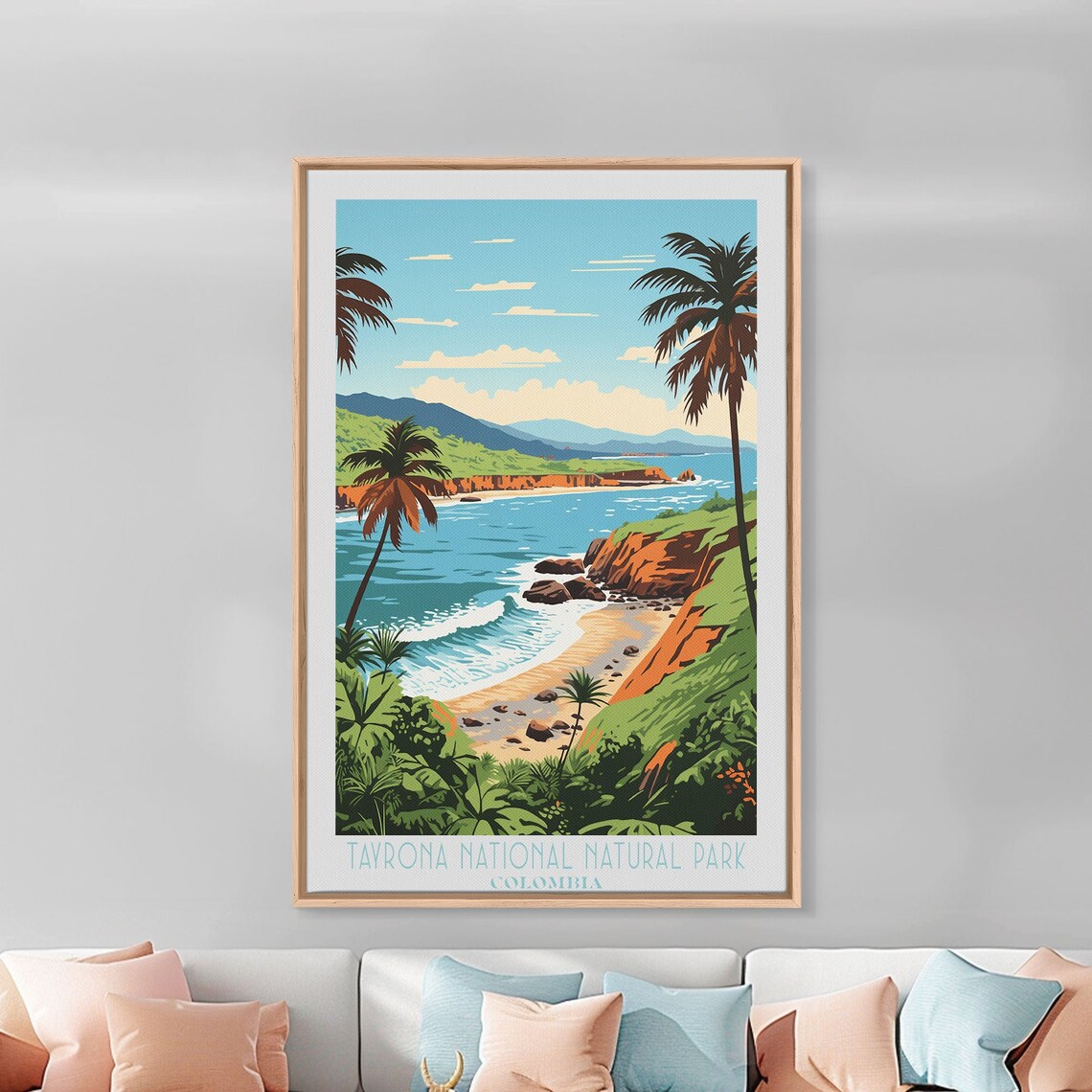 Tayrona National Park Colombia Caribbean Beach Palm Cove Travel Poster - Image 4