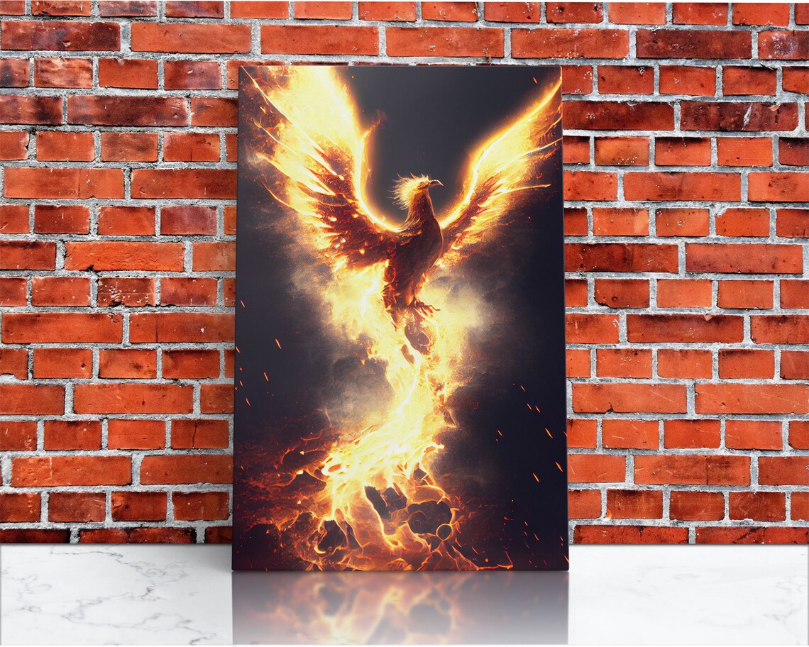 Phoenix in Flames Retribution Abstract Art Print - Image 3