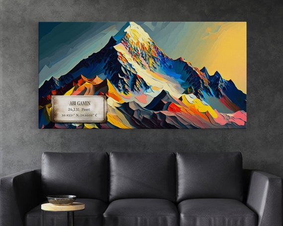 Abi Gamin Wall Art Original Mountain Painting Print Travel Poster Mountain Landscape Wall Decor Mountains Of India