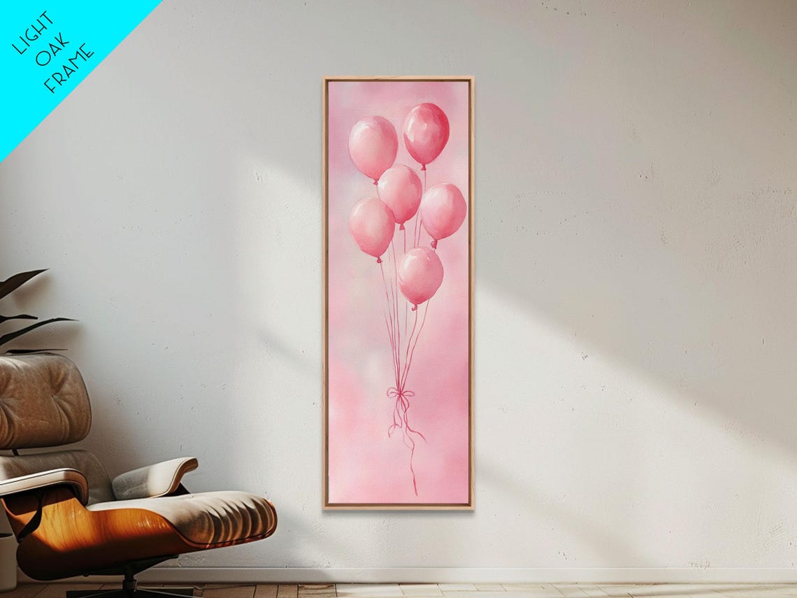 Pink Balloons Watercolor Whimsical Party Celebration Art Poster - Image 2