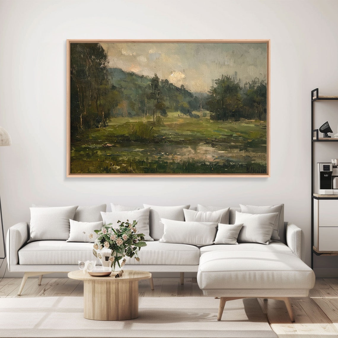 Moody Woodland Pond Reflections Vintage Dark Landscape Poster - Image 5