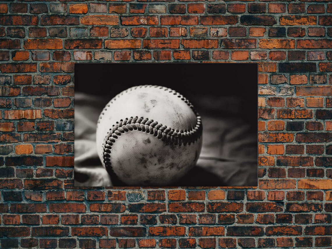 Black and White Baseball Player Poster Art Print