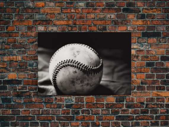 Black and White Baseball Player Poster Art Print
