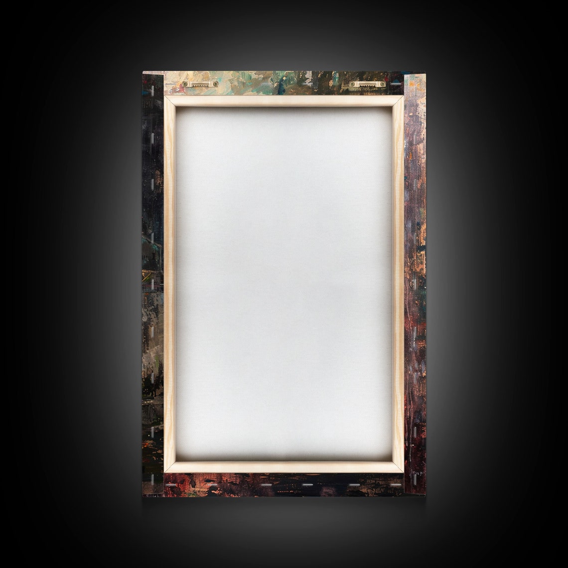 Gloomy Cemetery Stone Crosses Foggy Painterly Graveyard Art Poster - Image 2