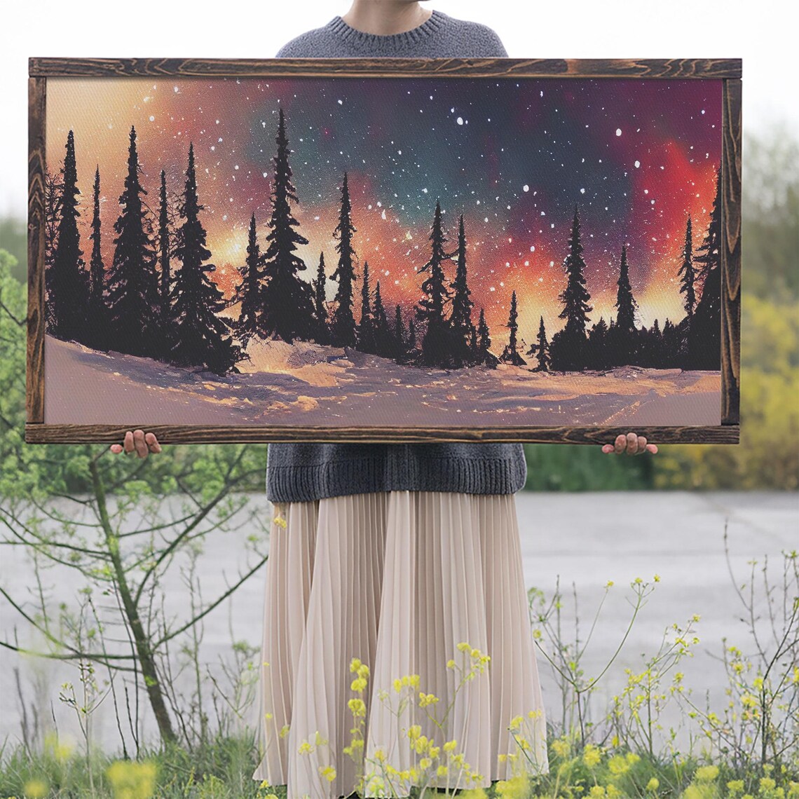 Snowfall In The Forest, Winter Wall Art Print - Image 2