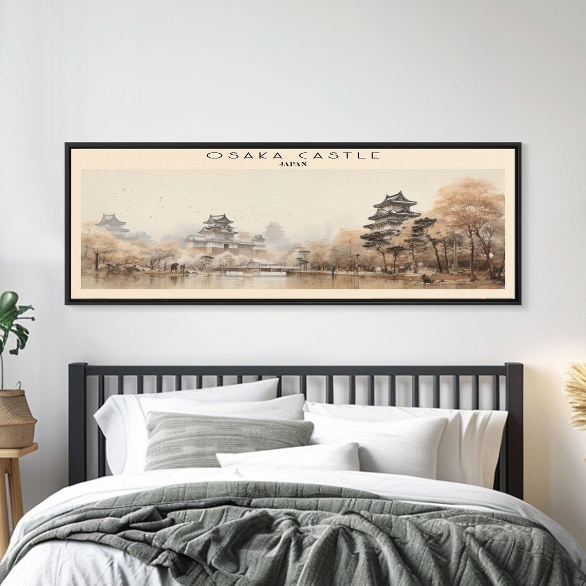 Osaka Castle Japan Cherry Blossom Moat Historic Towers Travel Poster - Image 2