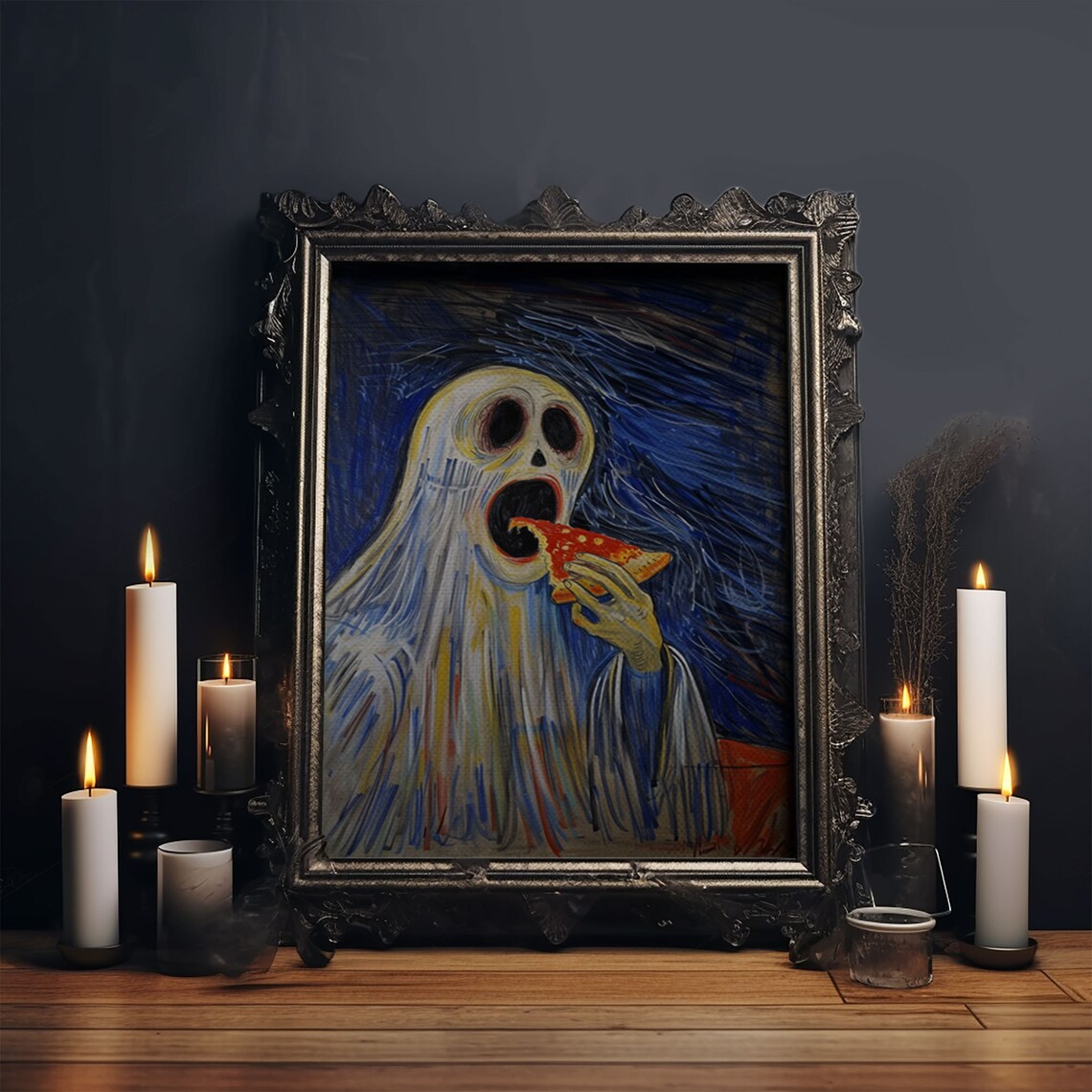 Spooky Ghost Eatin A Pizza Yum, Funny Halloween - Image 6