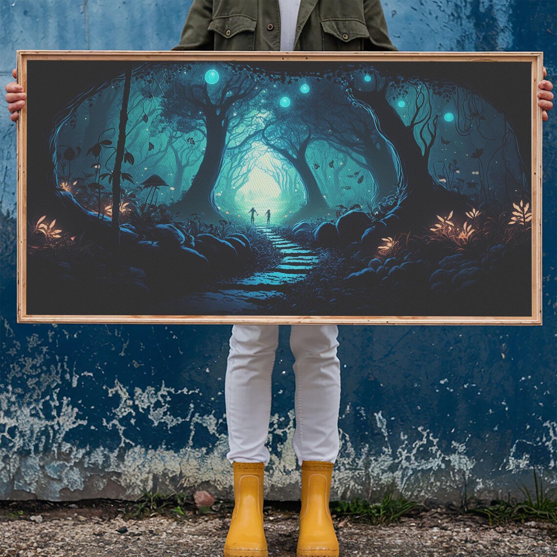 Beautiful Fantasy Art Framed Print Moonlit Forest Floor Fantasy Concept Art - Image 6