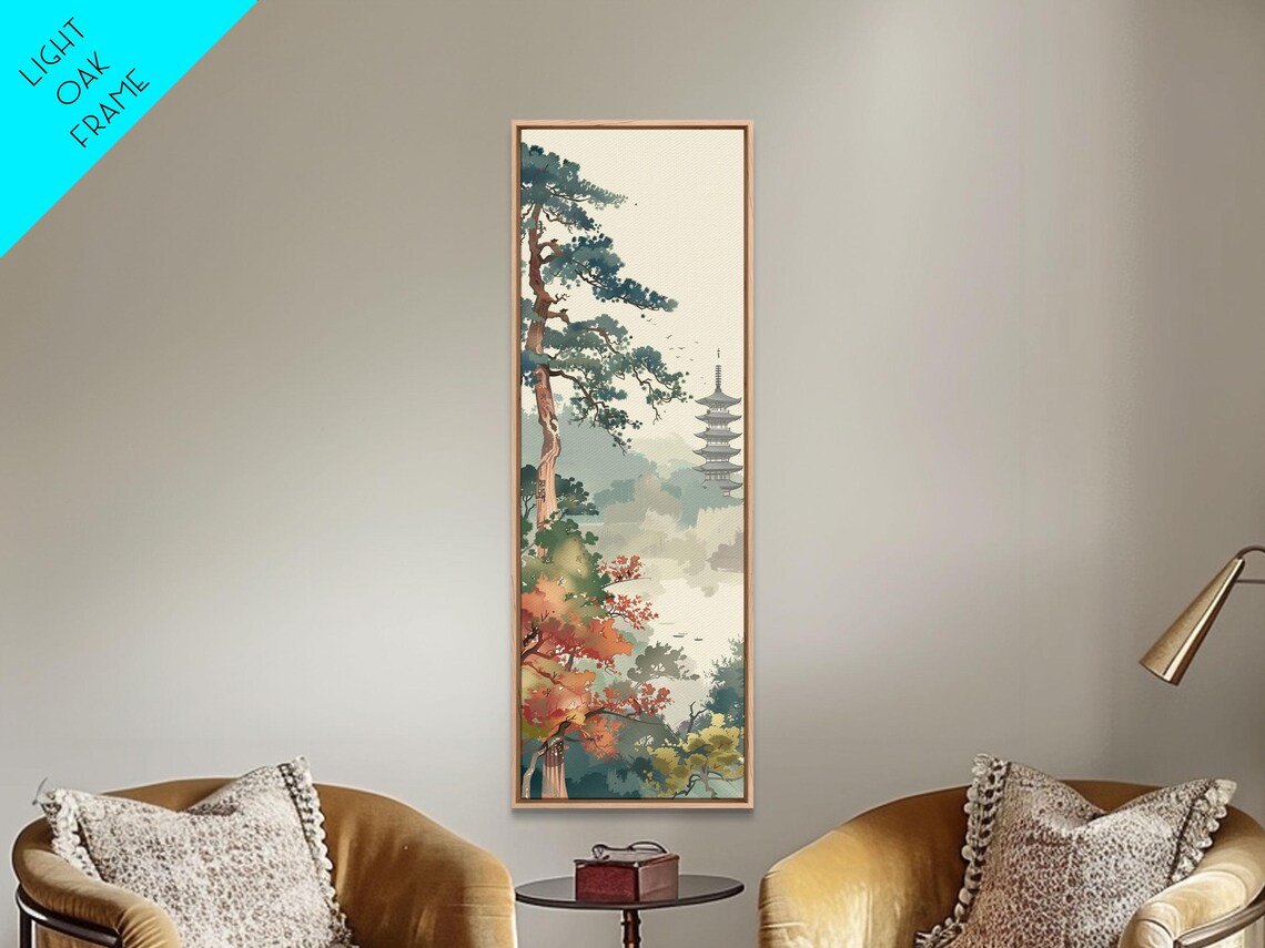 Pagoda and Pine Tree in Misty Landscape, Ukiyo-E Art Print - Image 2