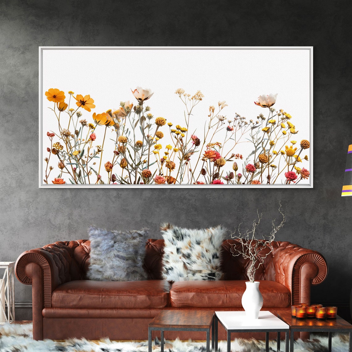 Delicate Wildflowers White Background Botanical Minimalist Art Poster - Image 6