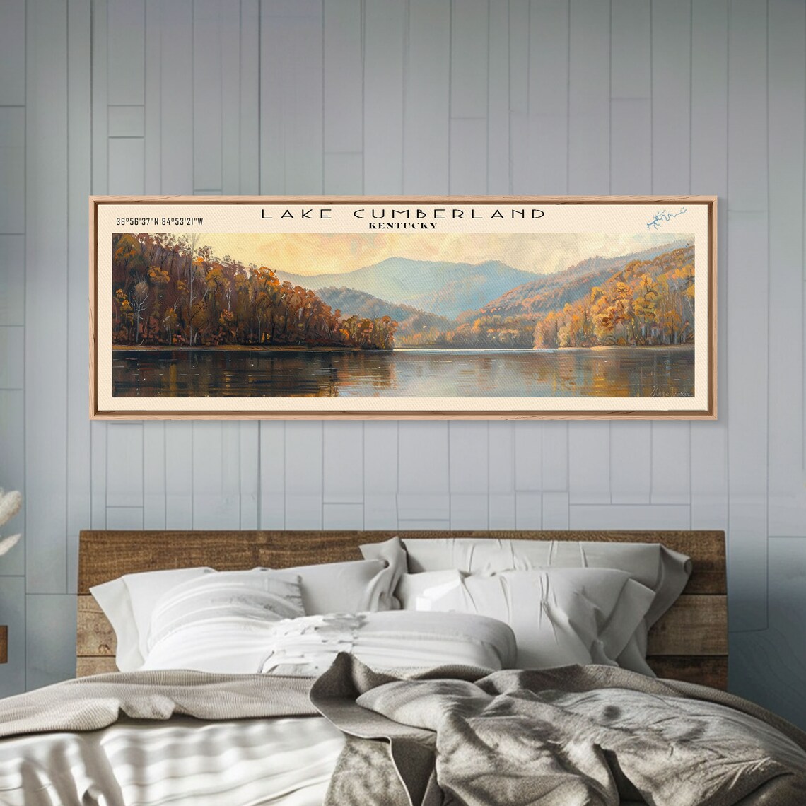 Cumberland Lake Travel Poster, Modern Nature Art