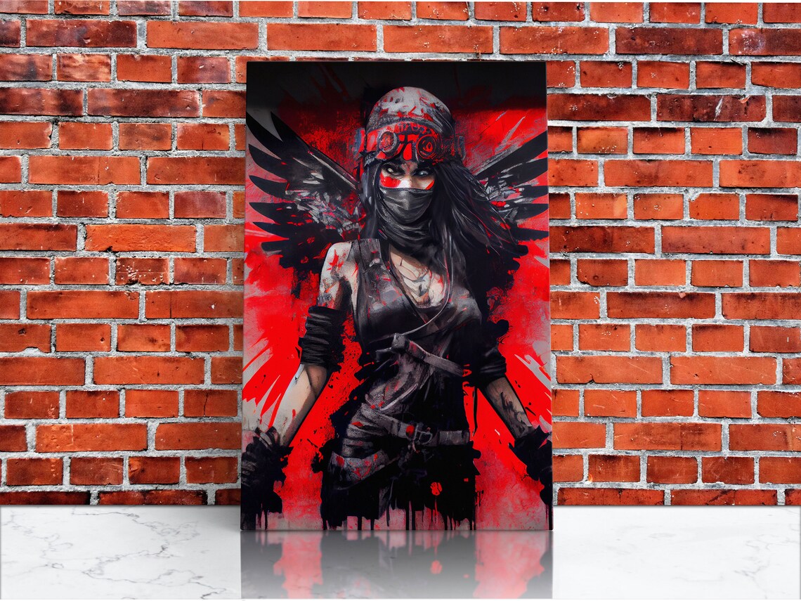 Graffiti Angel Art Print, Urban Art - Image 4