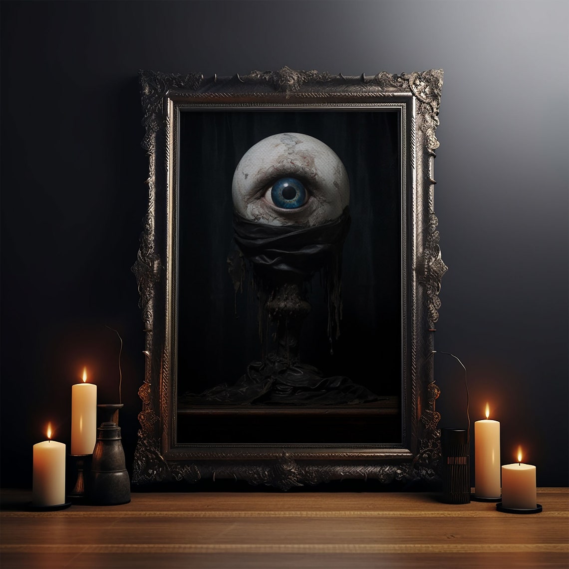 Giant Eyeball Cosmic Horror Dark Victorian Gothic Occult Art Poster - Image 3