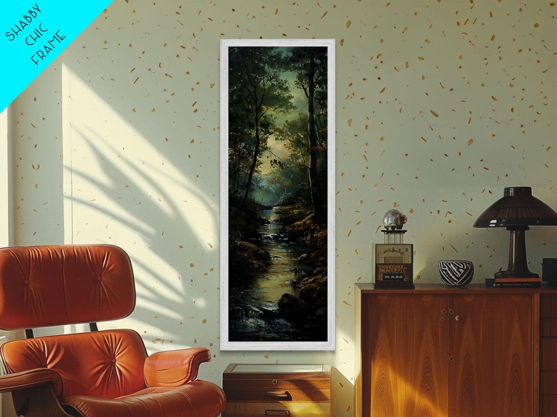 Peaceful Forest Stream Morning Light Dark Woods Water Poster - Image 5