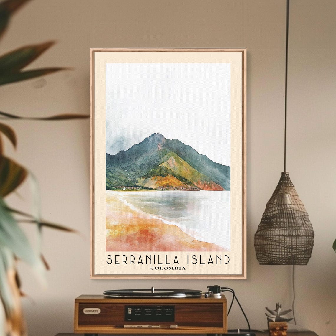 Serranilla Island Colombia Mountain Shore Sandy Beach Surf Wash Poster - Image 2