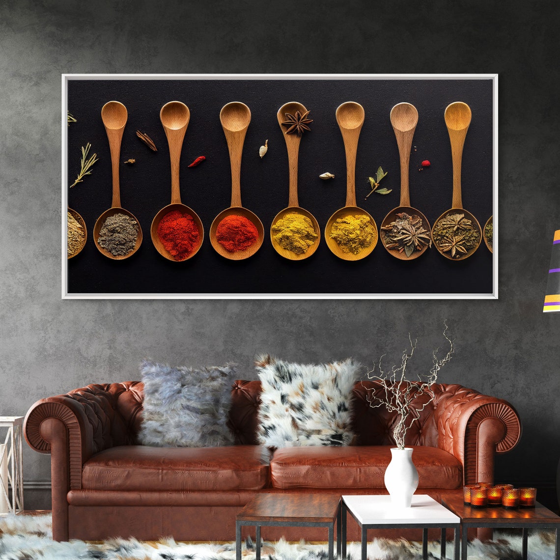 Kitchen Spices Wooden Spoons Paprika Turmeric Star Anise Wall Art - Image 6