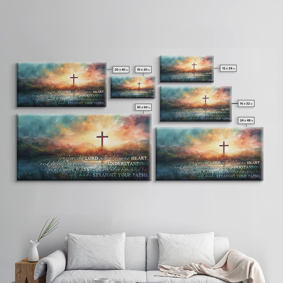 Proverbs 35 6 Trust In The Lord Bible Verse Decor Bible Verse Wall Art Framed Sign Inspirational Scripture Art Motivational - Image 2