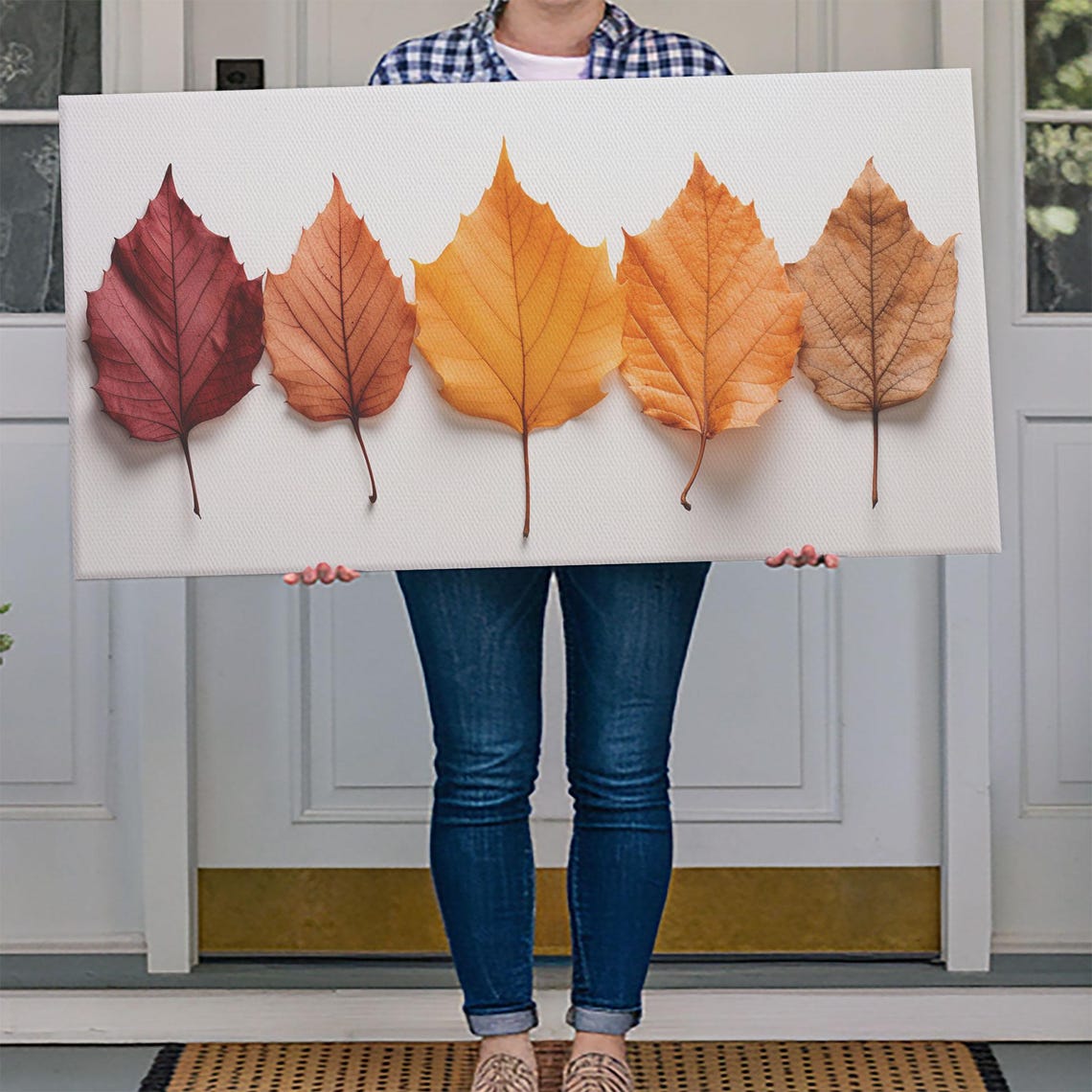 Autumn Leaf Color Gradient Study Crimson To Amber Botanical Art Poster - Image 4