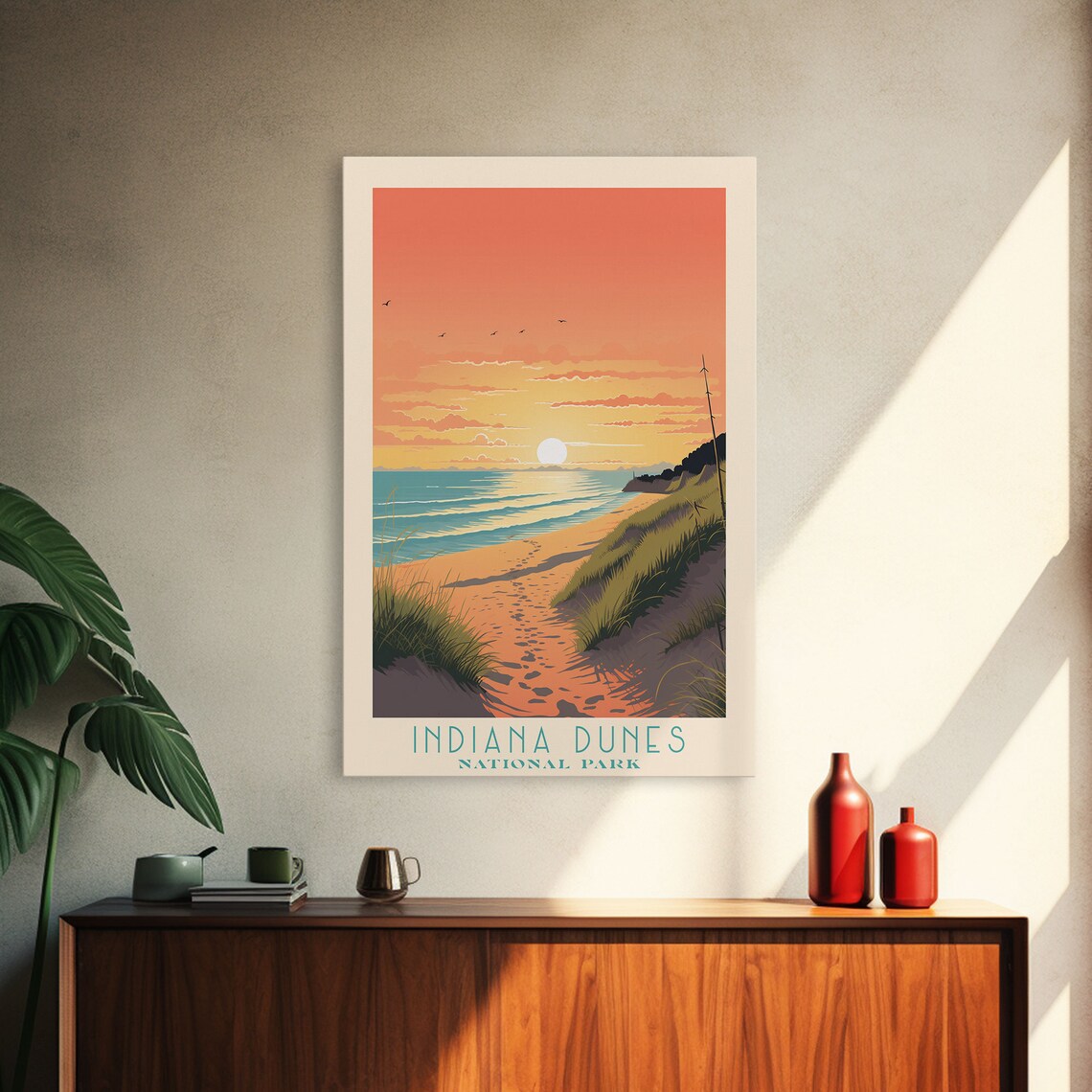 Indiana Dunes National Park Sunset Beach Lake Michigan Travel Poster - Image 4