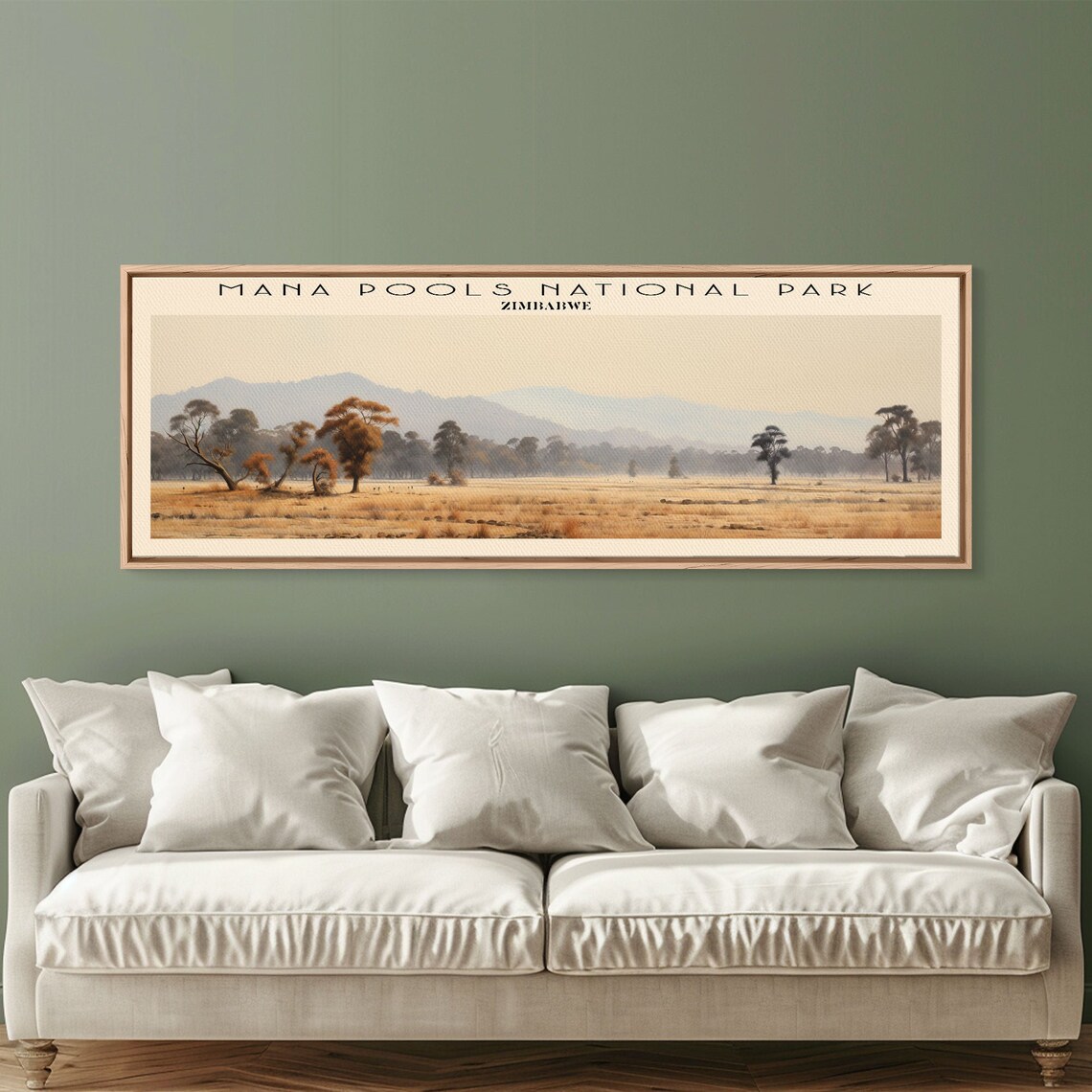 Mana Pools National Park Zimbabwe Golden Savanna Misty Hills View Poster - Image 5