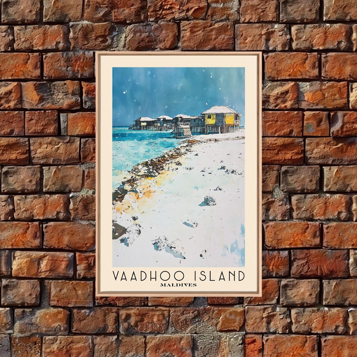 Vaadhoo Island Maldives Overwater Villas White Sand Beach Poster - Image 4