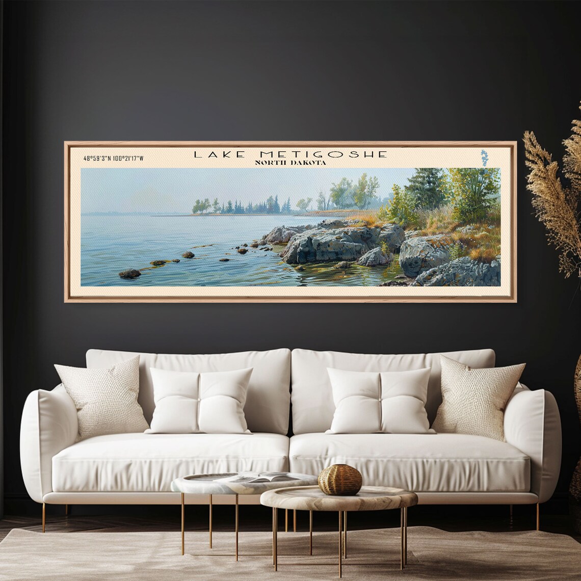Lake Metigoshe North Dakota Rocky Summer Shore Panoramic Travel Poster - Image 5