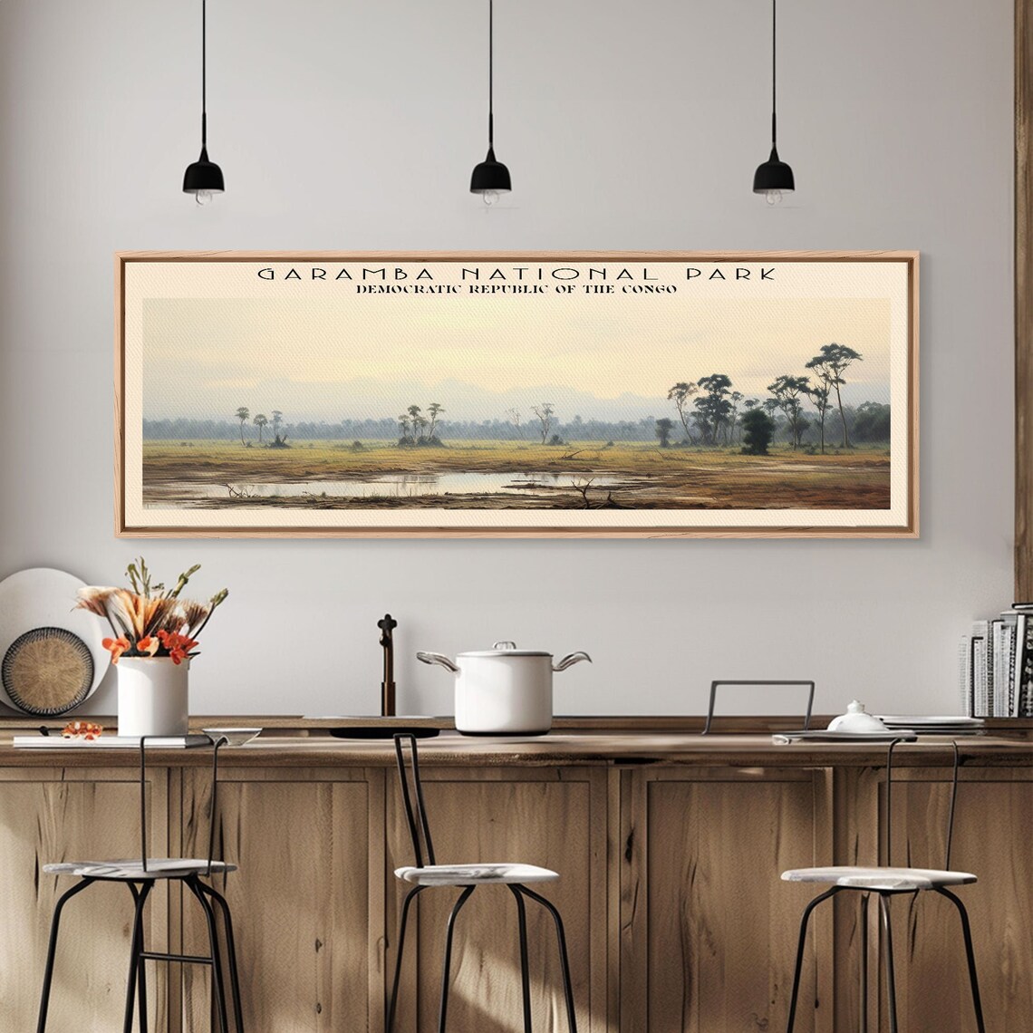 Garamba National Park Democratic Republic Congo Savanna Vintage Travel Poster - Image 5