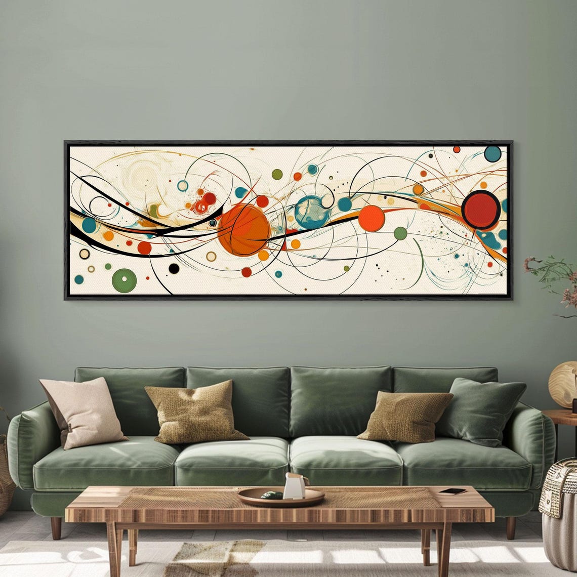Retro Atomic Age Abstract Solar System Orbits Colorful Space Poster - Image 3
