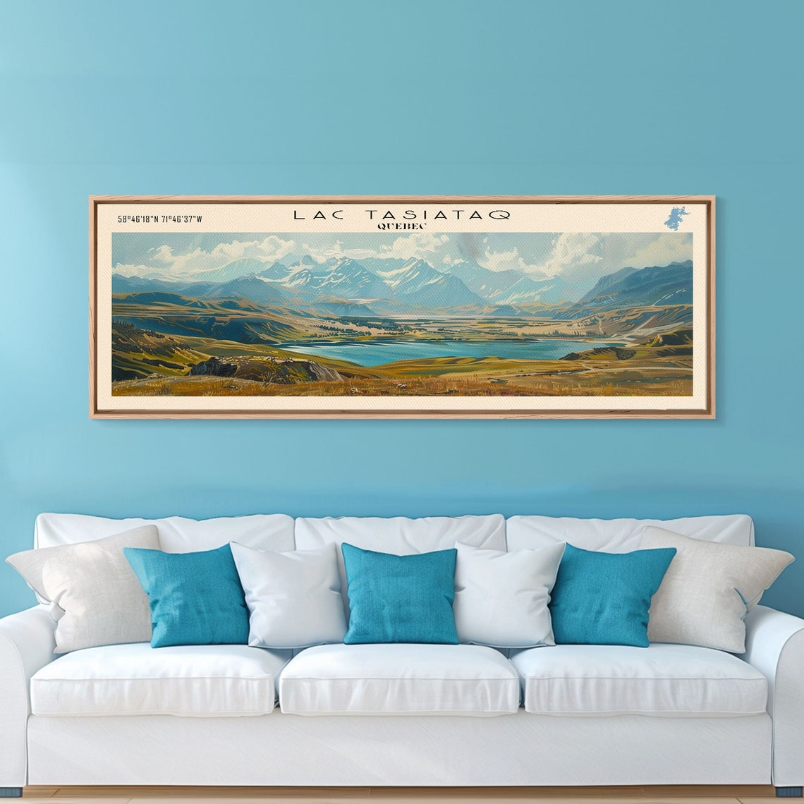 Lac Tasiataq Quebec Tundra Valley Turquoise Lake Snow Peaks Poster - Image 3
