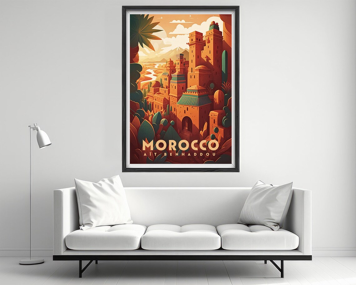 Marrakesh Morocco Travel Poster, Watercolor Art Print - Image 2