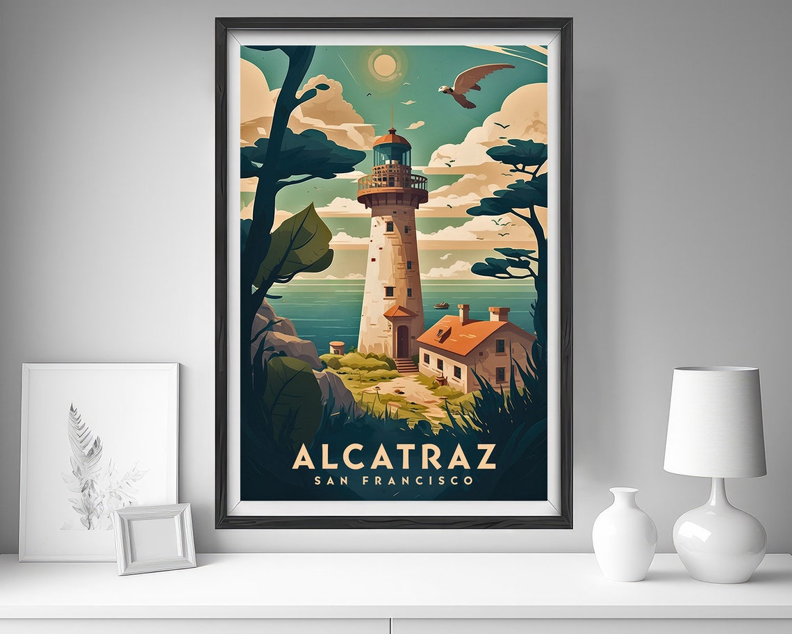 Alcatraz Island San Francisco Lighthouse Coastal Travel Poster - Image 4