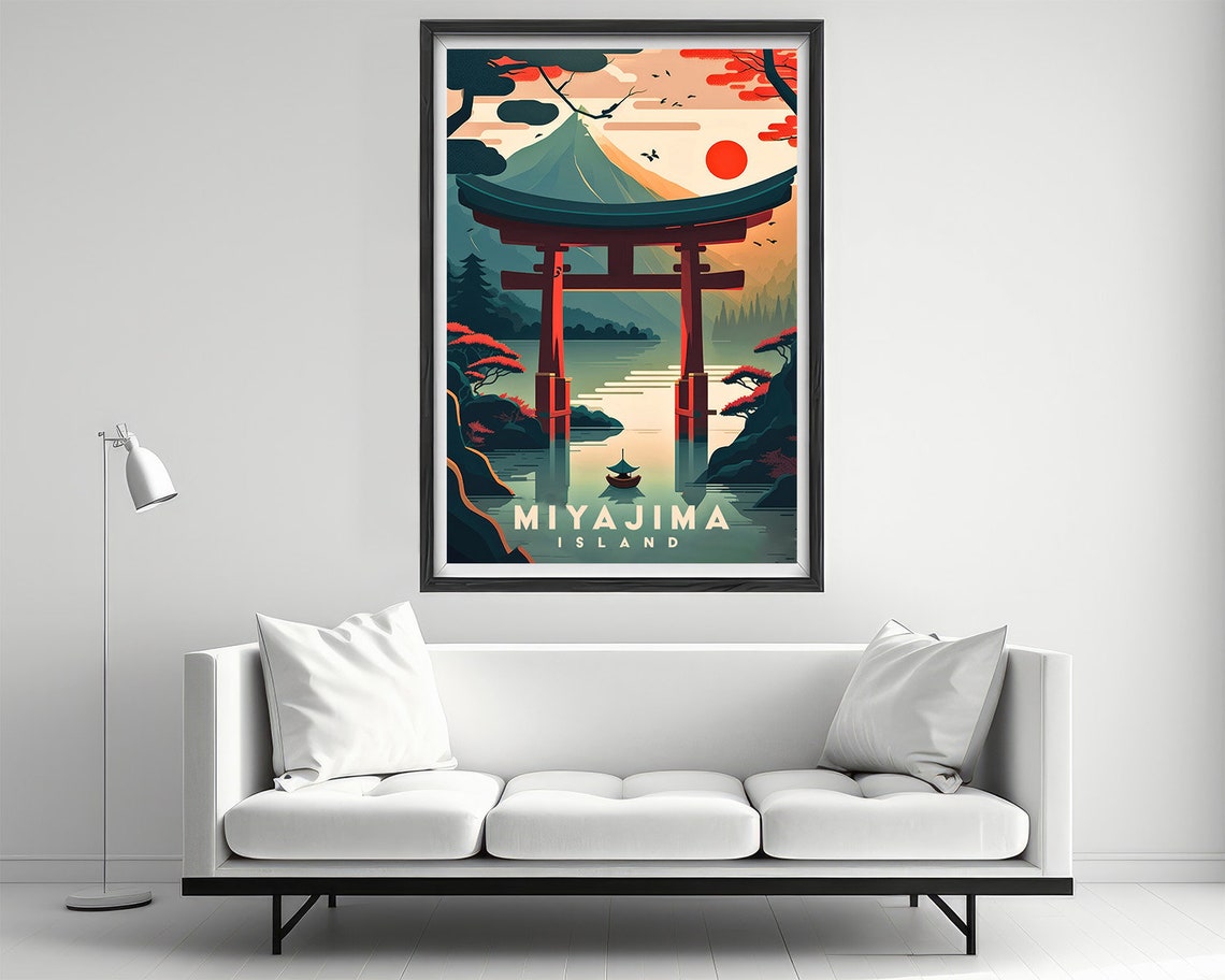 Miyajima Island Japan Travel Poster Miyajima Island Japan Wall Art Print Hiroshima Japan Painting Illustration Japan Watercolor - Image 2