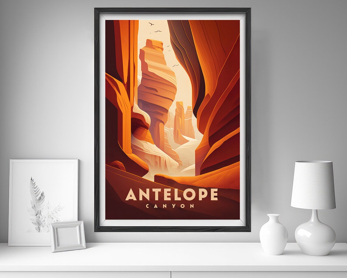 Antelope Canyon Arizona Sandstone Swirls Sunlit Travel Poster - Image 4