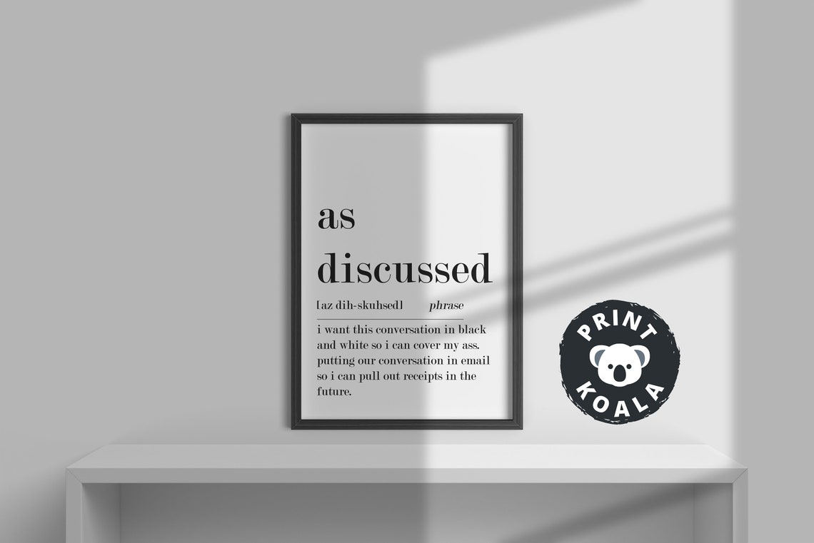 As Discussed Funny Office Phrase Definition Email Humor Wall Poster - Image 2